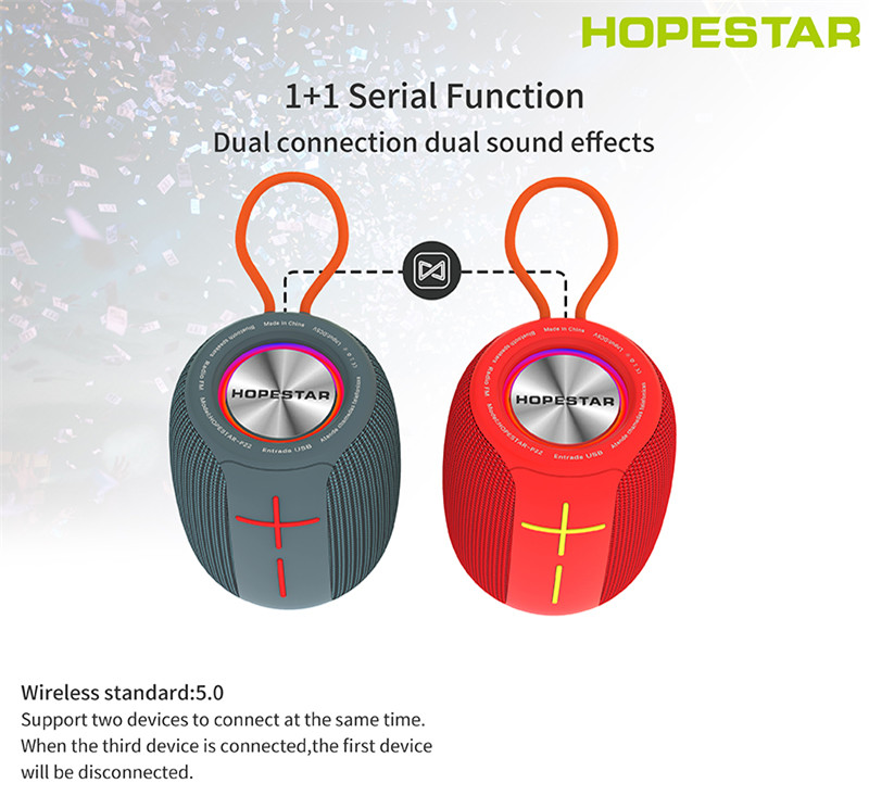 HOPESTAR-P22 wireless waterproof portable bluetooth speaker