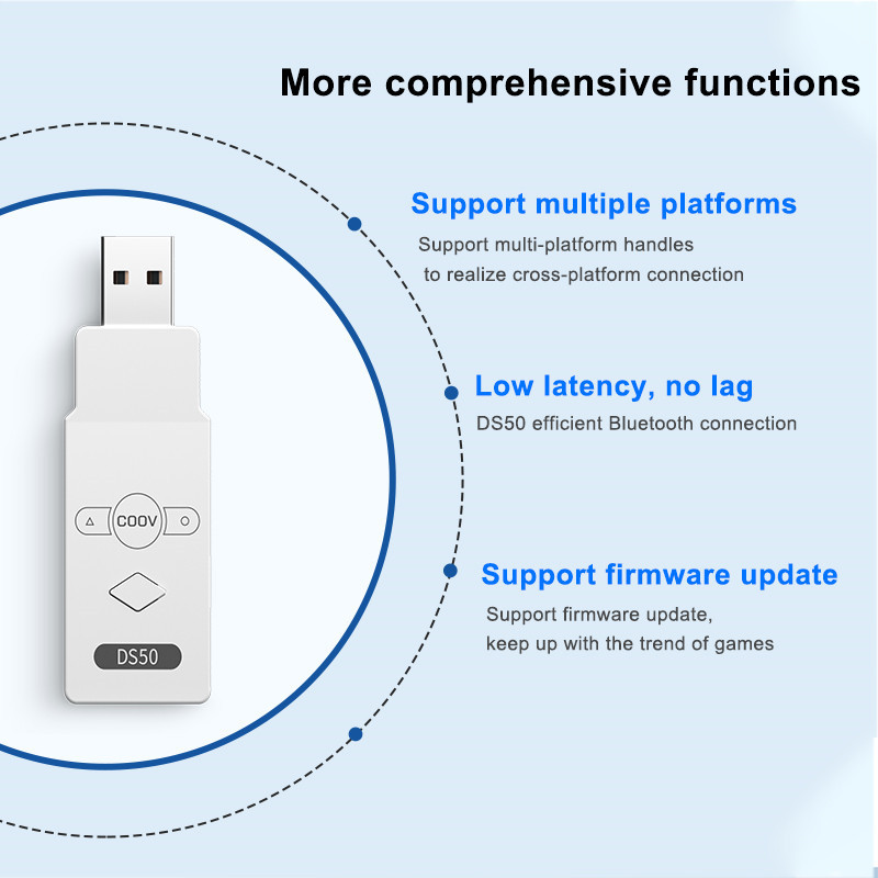 coov DS50 wireless controller adapter PS5 switch xbox