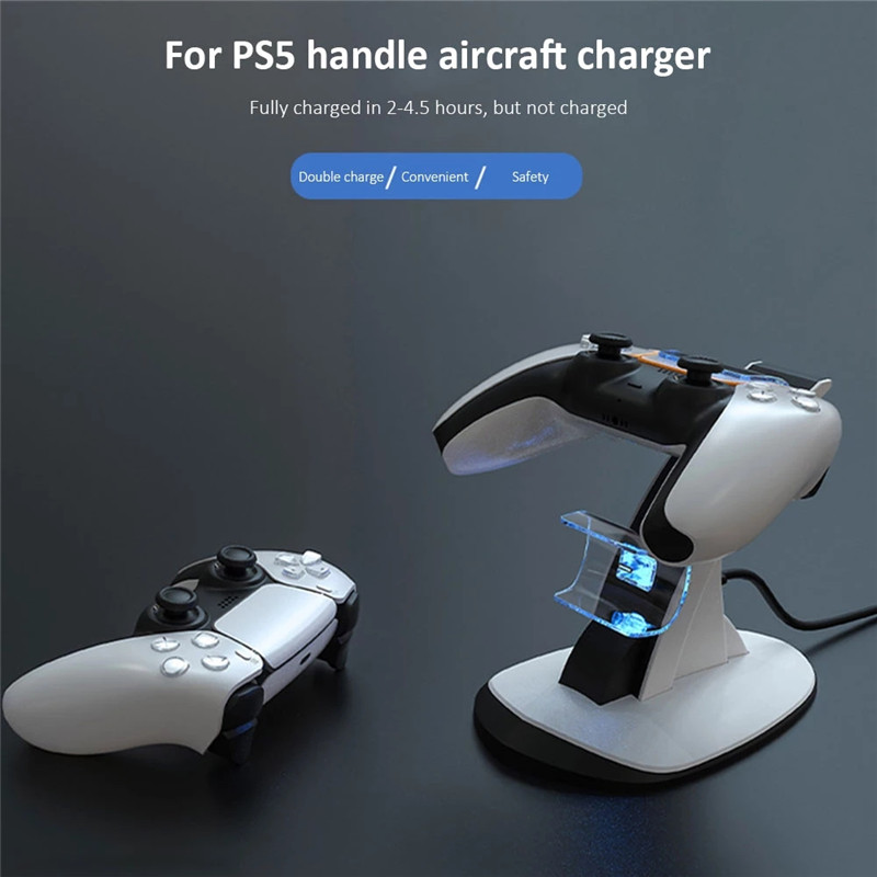 ps5 aircraft gamepad dual charger dock station