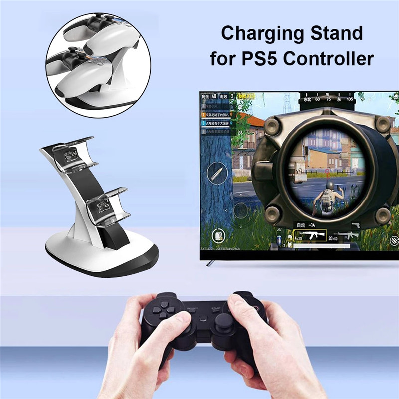 ps5 aircraft gamepad dual charger dock station