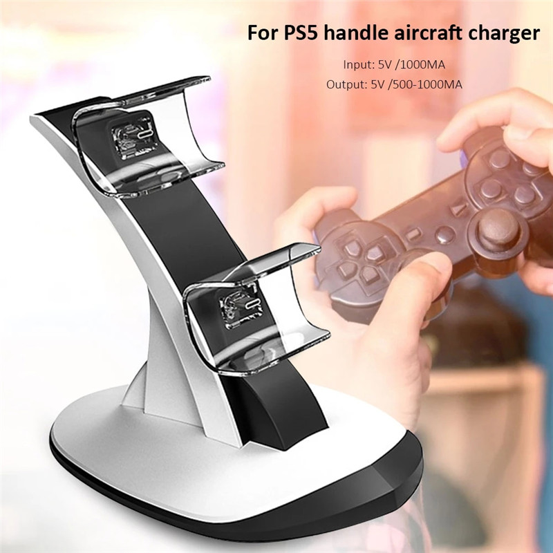 ps5 aircraft gamepad dual charger dock station