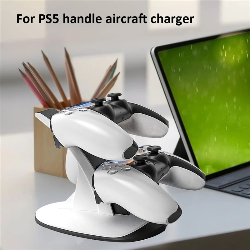 ps5 aircraft gamepad dual charger dock station