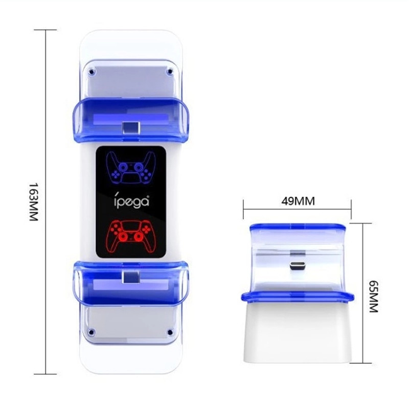 dual luminous PS5 controller charging dock station