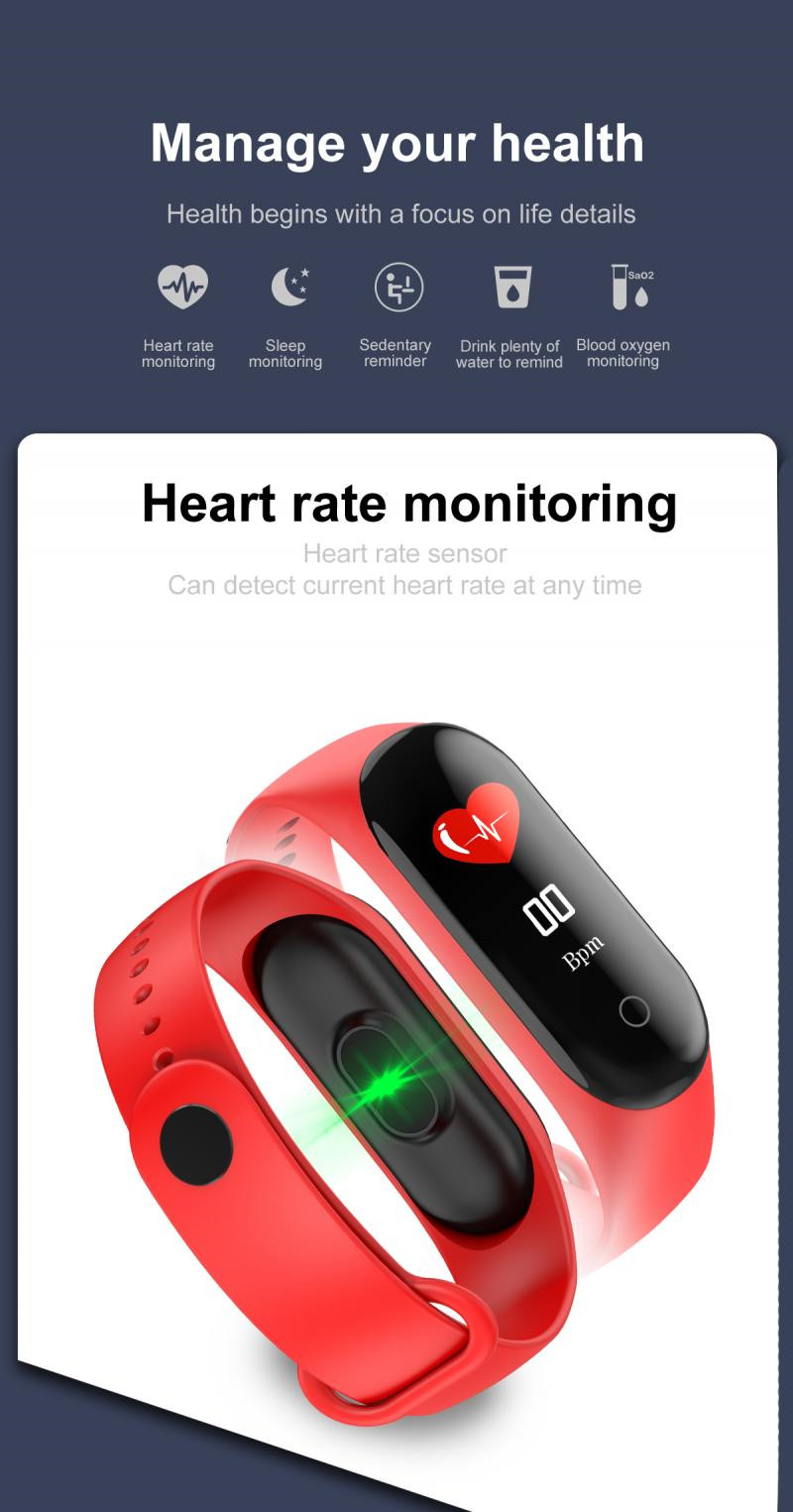 M4 smart watch band sport tracker wrist watches M4