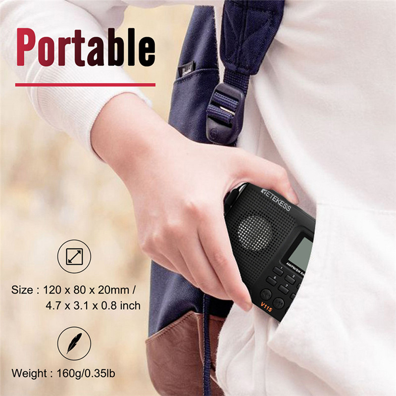 RETEKESS V115 radio AM FM SW pocket radio shortwave FM speaker RETEKESS V115 radio AM FM SW pocket radio shortwave FM speaker