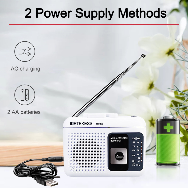Retekess TR606 cassette portable radio FM/AM voice recorder Retekess TR606 cassette portable radio FM/AM voice recorder