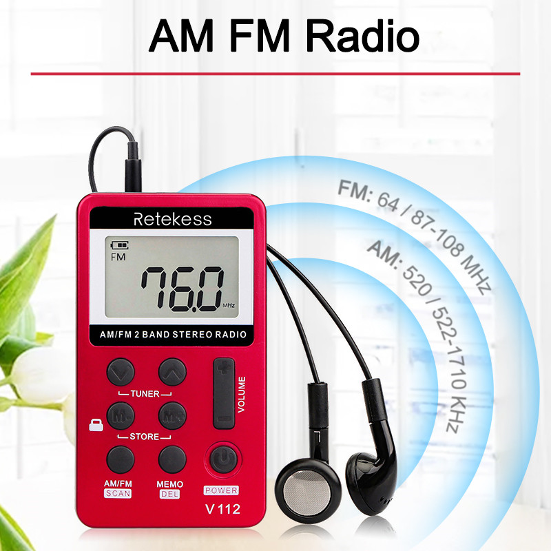 RETEKESS V112 FM AM portable pocket radio