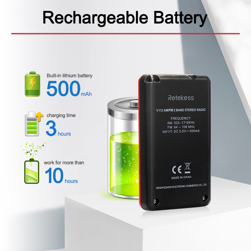 RETEKESS V112 FM AM portable pocket radio RETEKESS V112 FM AM portable pocket radio