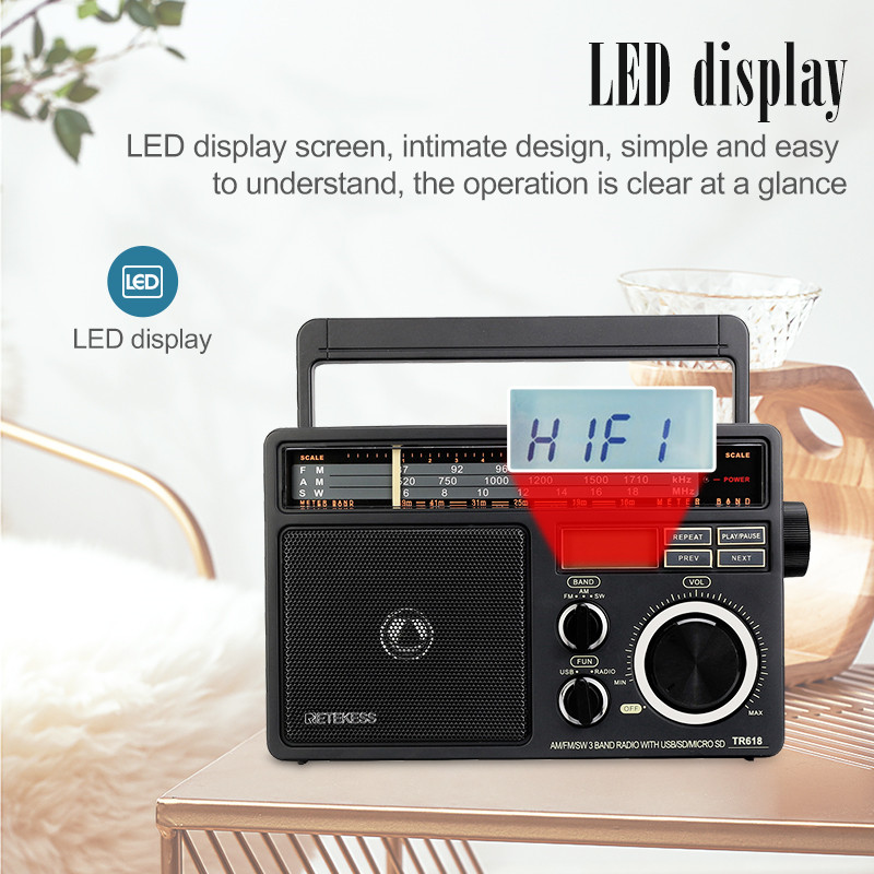 Retekess TR618 AM FM SW portable analog radio Retekess TR618 AM FM SW portable analog radio