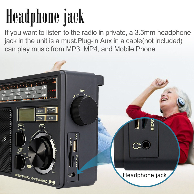 Retekess TR618 AM FM SW portable analog radio Retekess TR618 AM FM SW portable analog radio