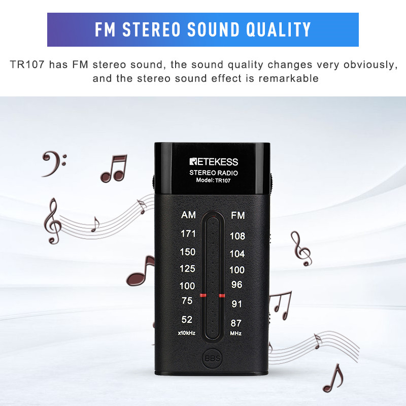 RETEKESS TR107 AM FM portable mini pocket radio