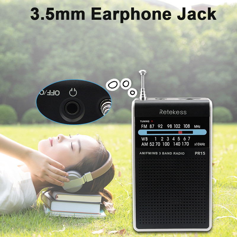 RETEKESS PR15 FM AM portable pocket radio