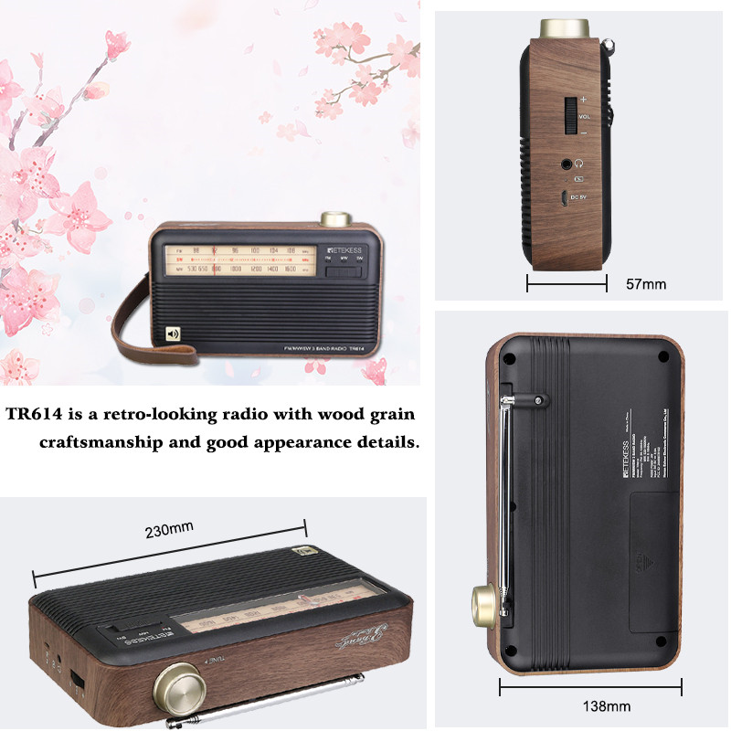 RETEKESS TR614 retro portable radio RETEKESS TR614 retro portable radio