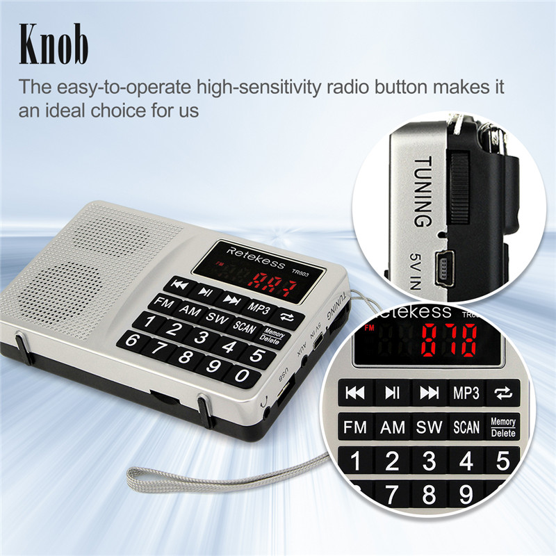 Retekess TR603 AM FM SW portable radio