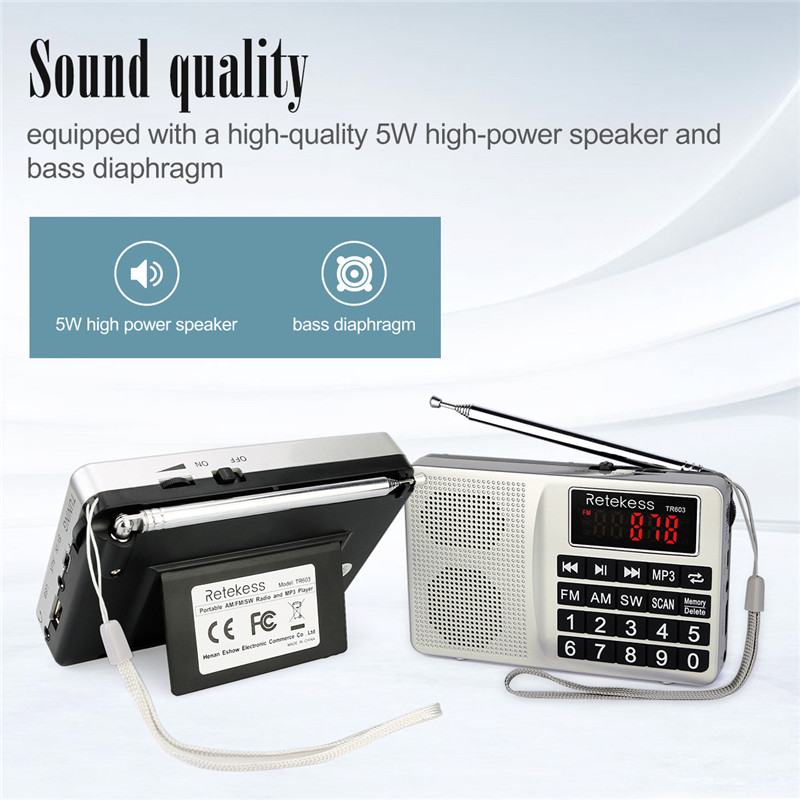 Retekess TR603 AM FM SW portable radio