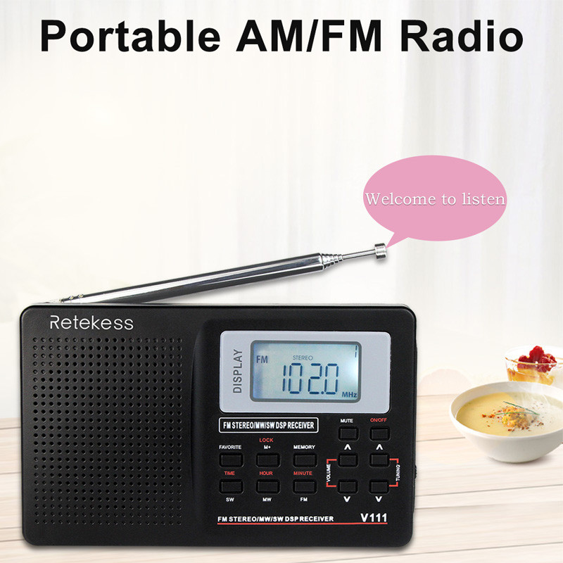 wholesale Retekess V111 portable radio FM MW SW clock alarm