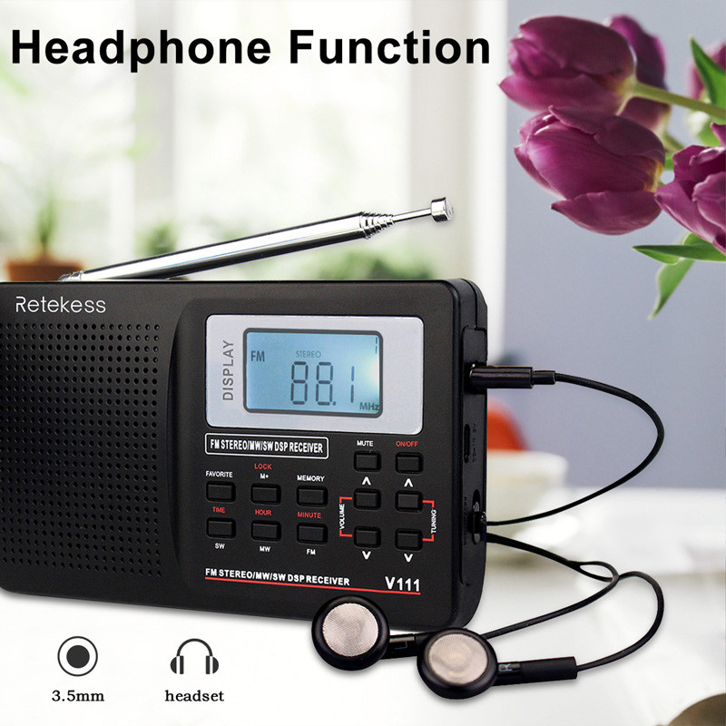 wholesale Retekess V111 portable radio FM MW SW clock alarm