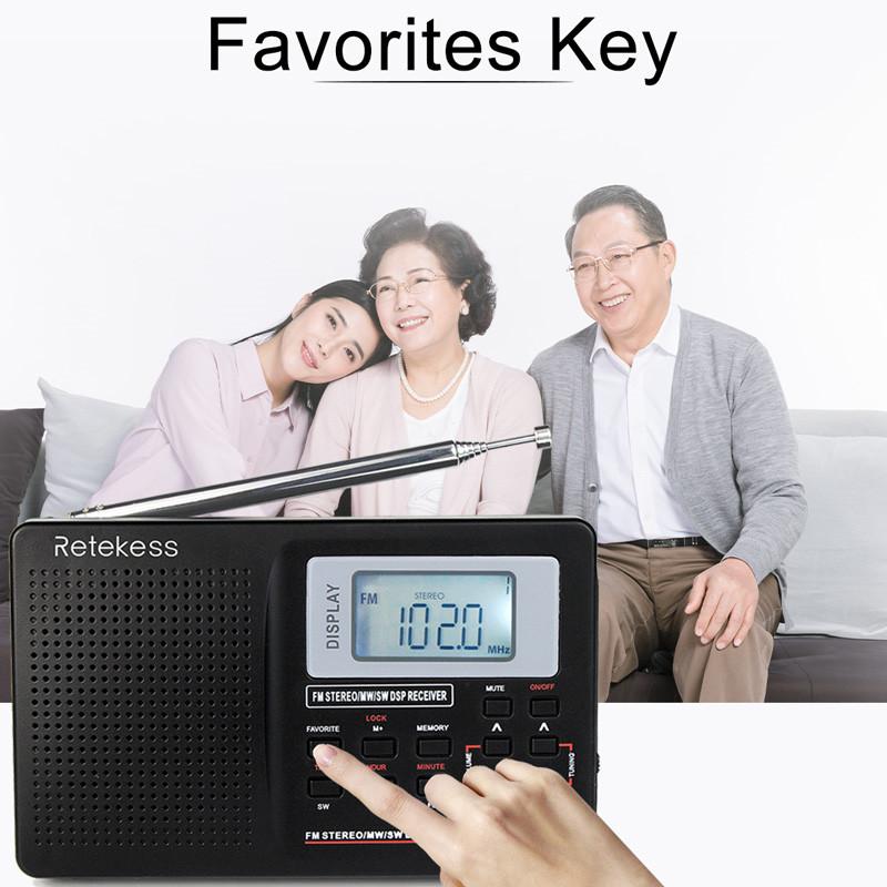 wholesale Retekess V111 portable radio FM MW SW clock alarm