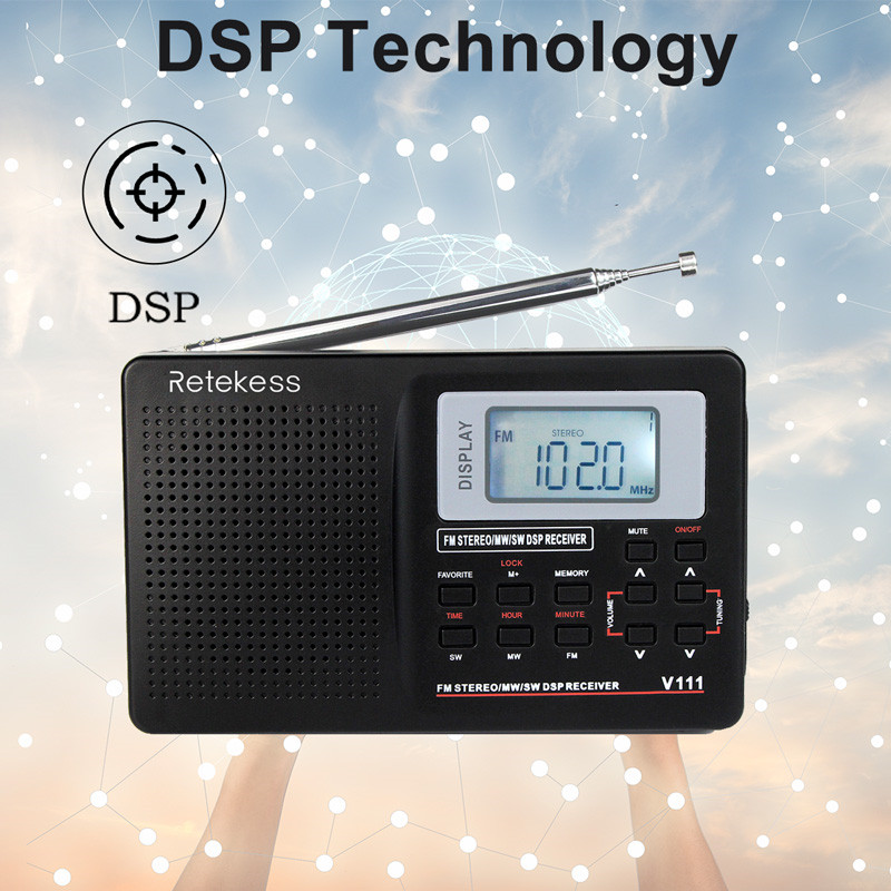 wholesale Retekess V111 portable radio FM MW SW clock alarm wholesale Retekess V111 portable radio FM MW SW clock alarm