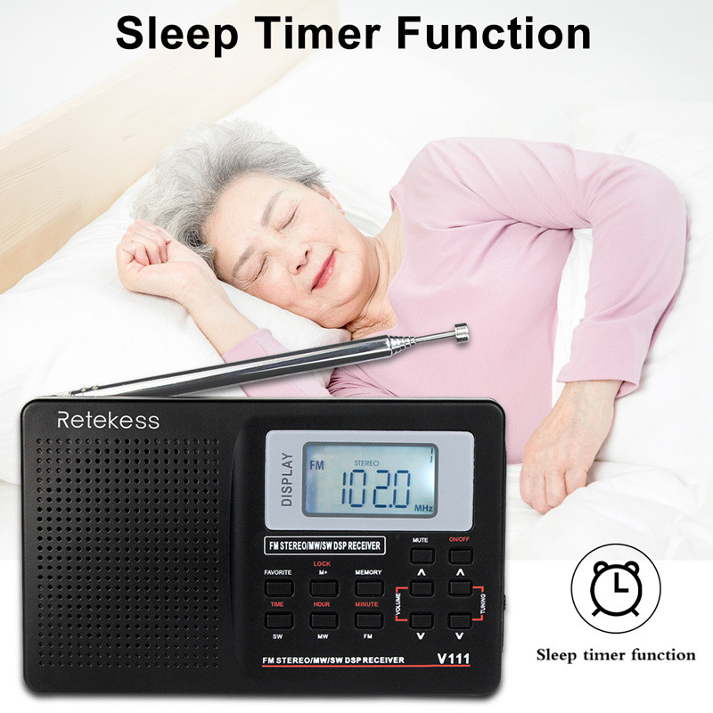 wholesale Retekess V111 portable radio FM MW SW clock alarm