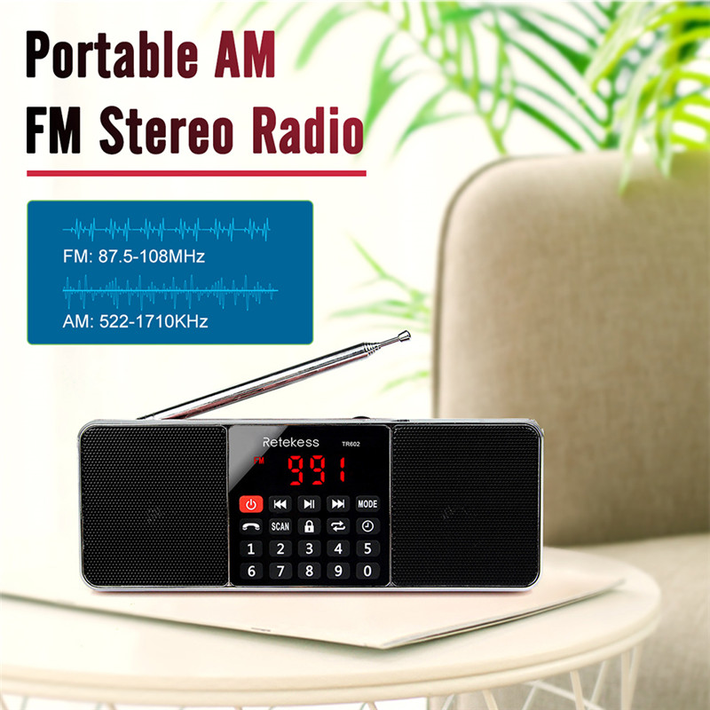 retekess TR602 portable radio AM FM bluetooth speaker