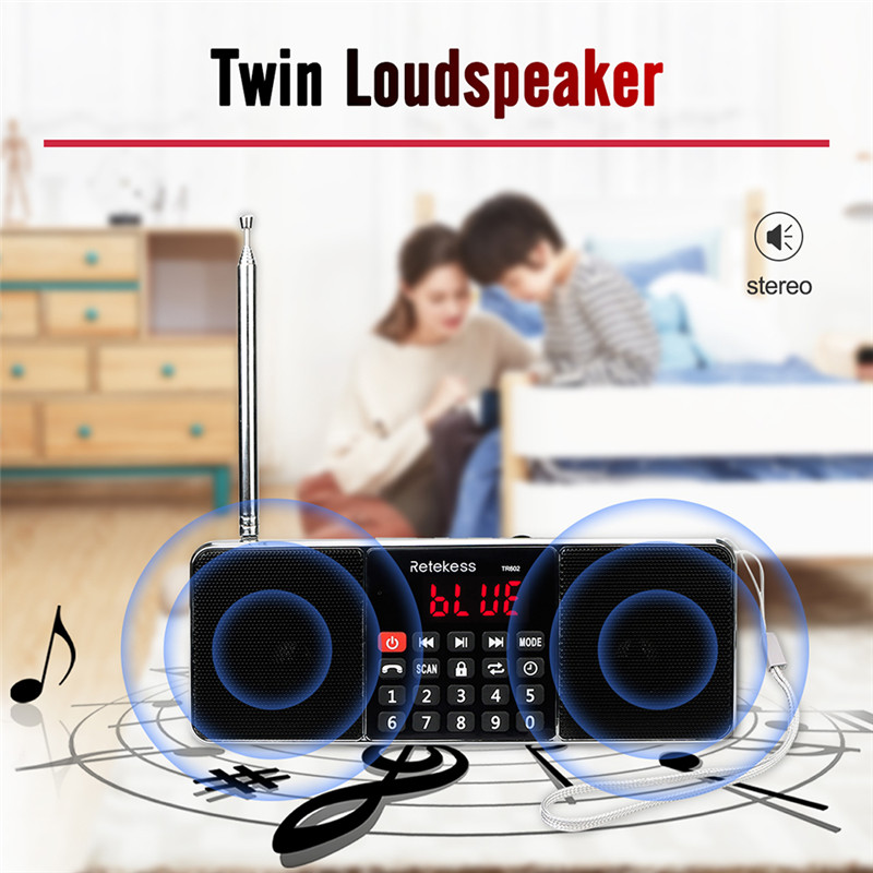 retekess TR602 portable radio AM FM bluetooth speaker