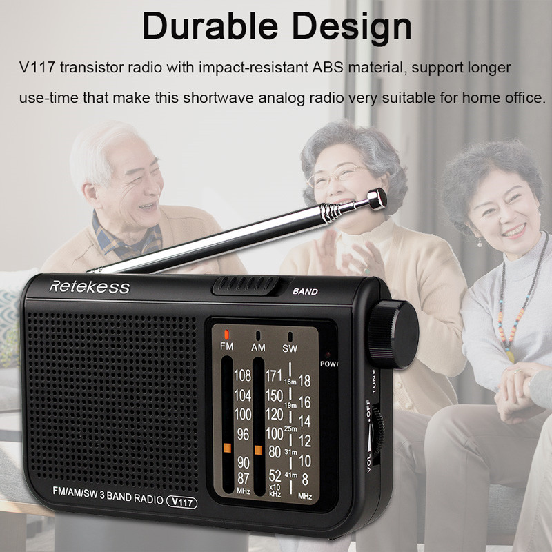 Retekess V117 shortwave analog AM FM portable radio transistor 