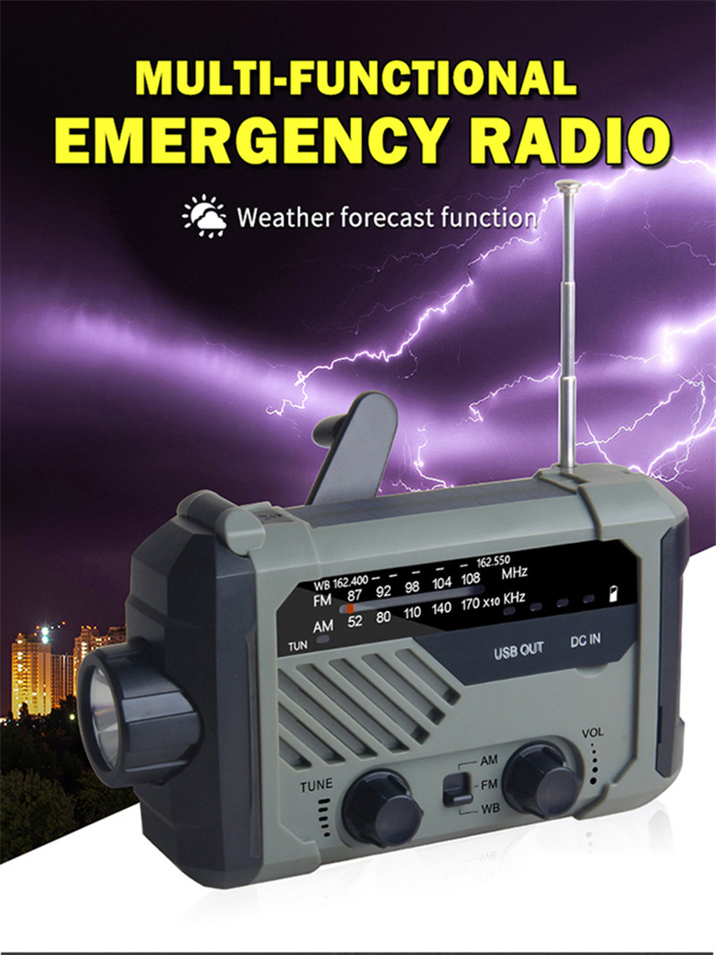 portable radio AM FM NOAA emergency lamp flashligh