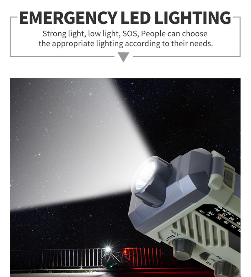 portable radio AM FM NOAA emergency lamp flashligh