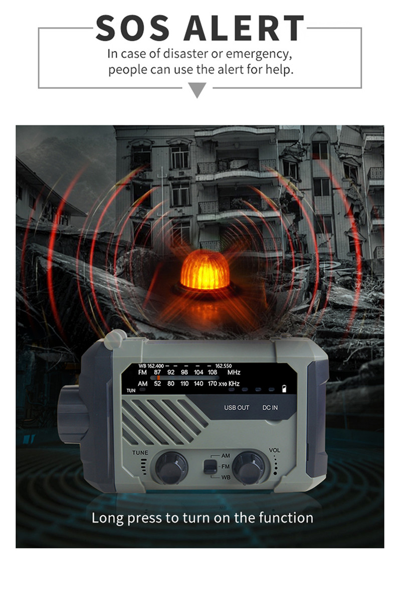 portable radio AM FM NOAA emergency lamp flashligh