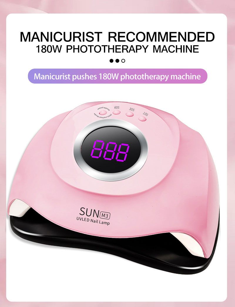 SUN M3 LED UV nail gel dryer lamp 180W manicure