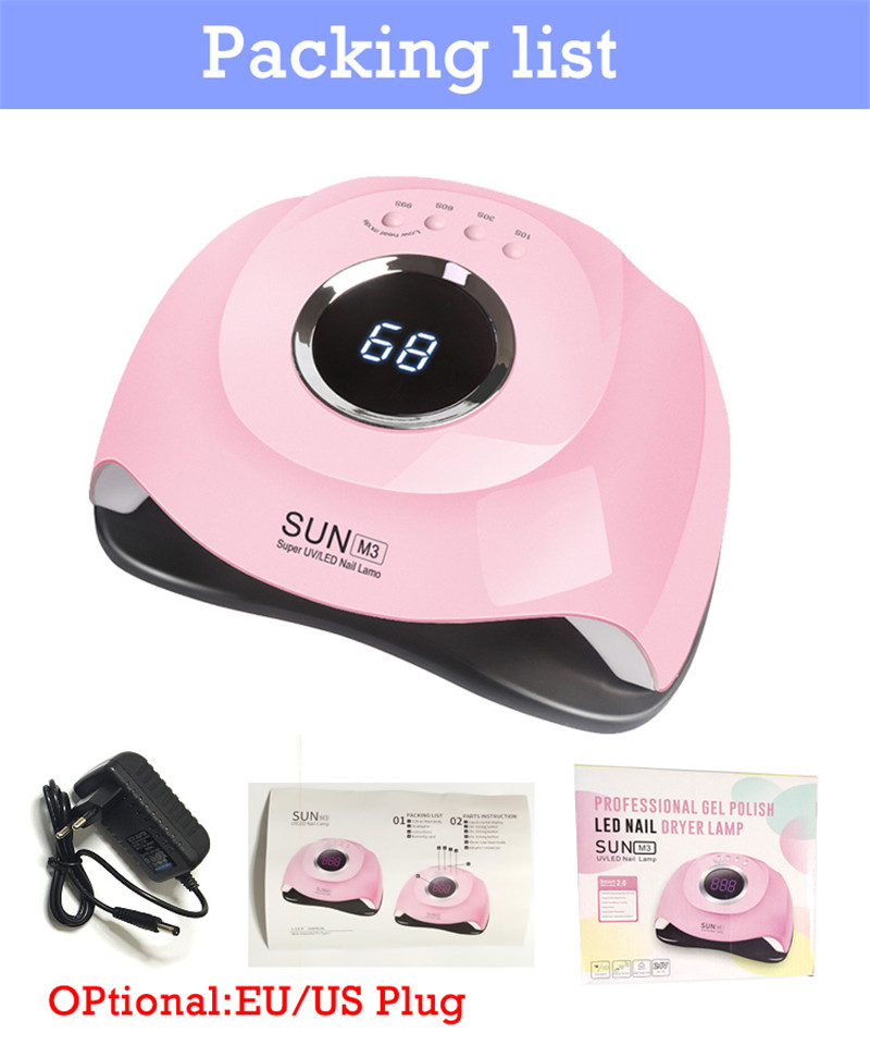 SUN M3 LED UV nail gel dryer lamp 180W manicure