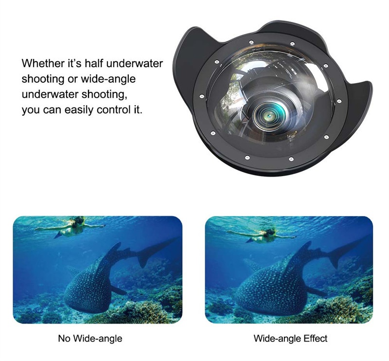 8 inch wide angle dry lens dome for Nikon Z7 Z6 underwater housing