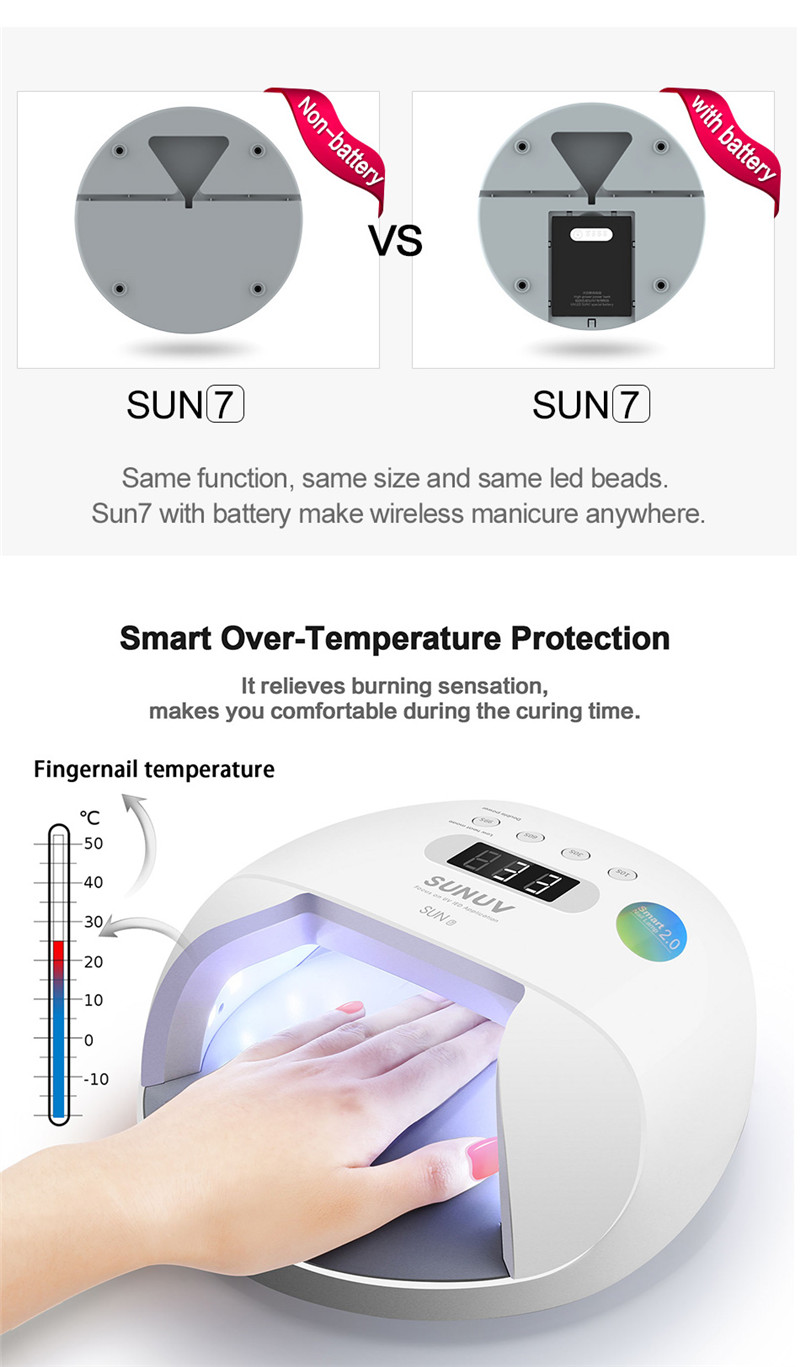 SUNUV SUN7 LED UV nail gel dryer lamp