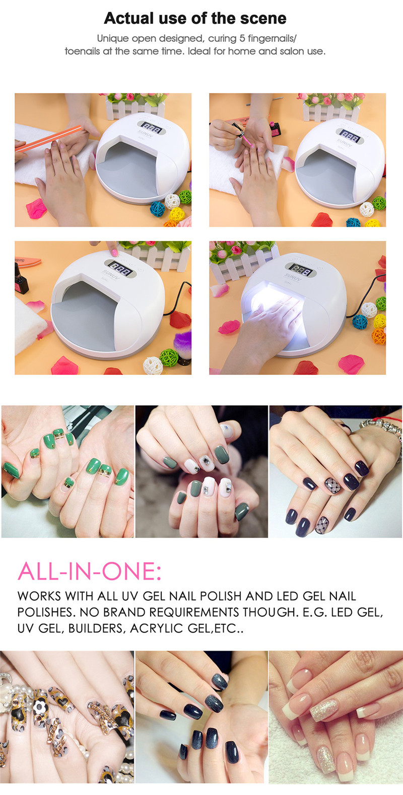 SUNUV SUN7 LED UV nail gel dryer lamp