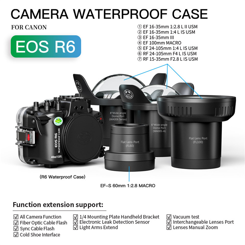 40M SeaFrogs Canon R6 Underwater Housing Waterproof Case