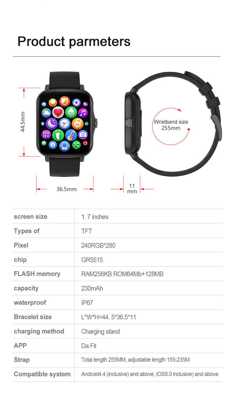 Y20 pro bluetooth call dial smart watch