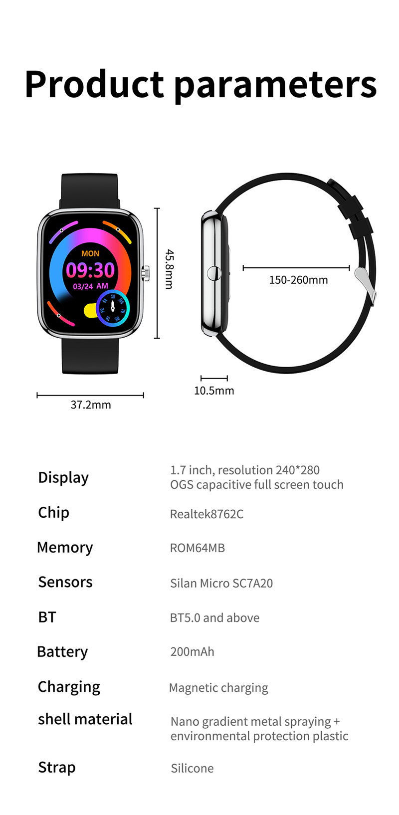 C60 full touch sports smart watch