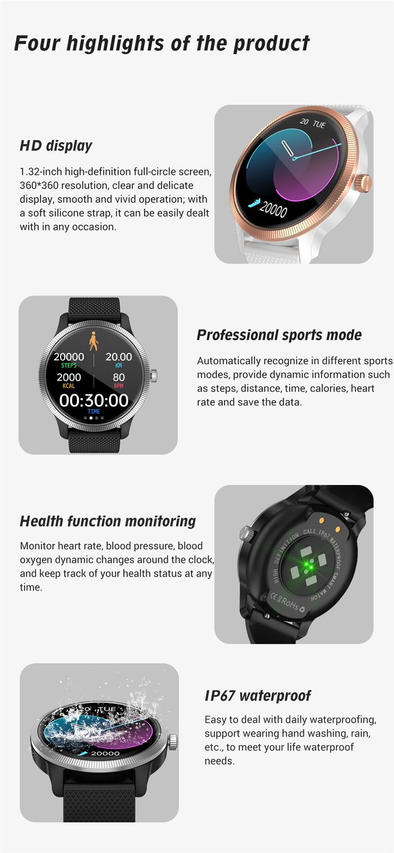 HW22 HD waterproof fitness tracker smart watches HW22 HD waterproof fitness tracker smart watches