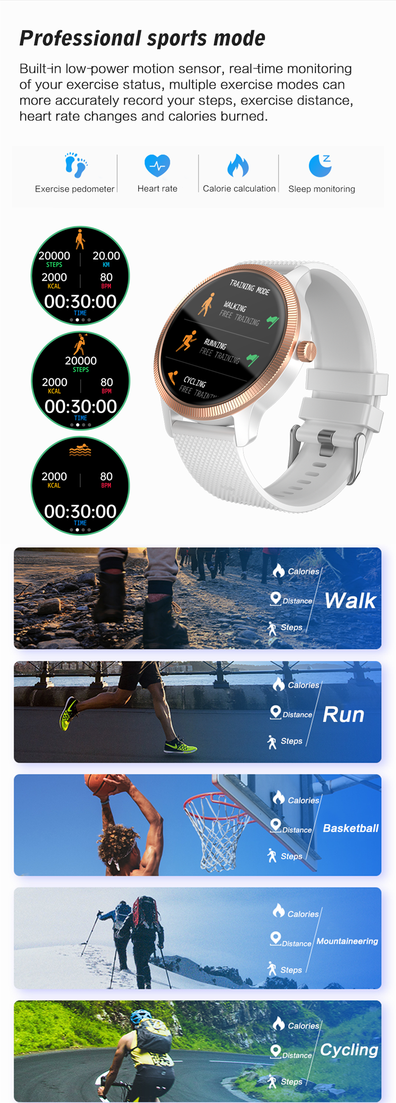 HW22 HD waterproof fitness tracker smart watches