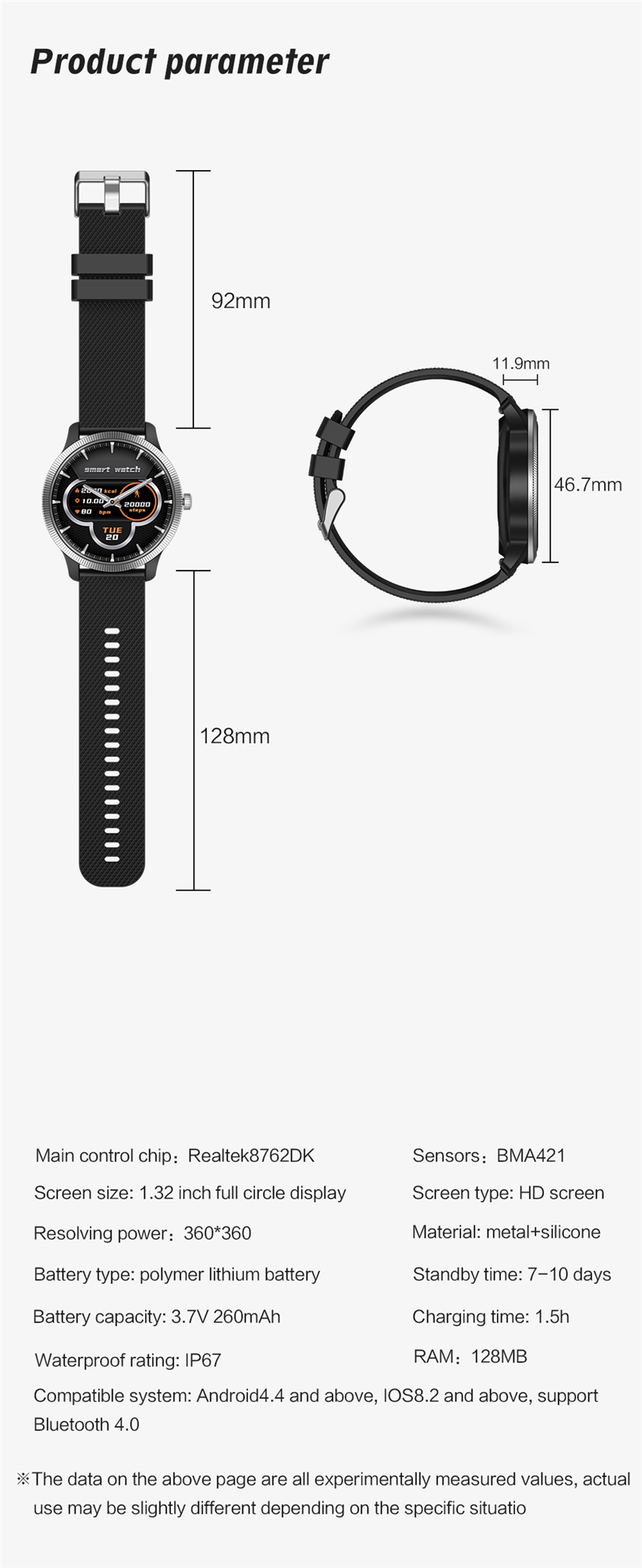 HW22 HD waterproof fitness tracker smart watches