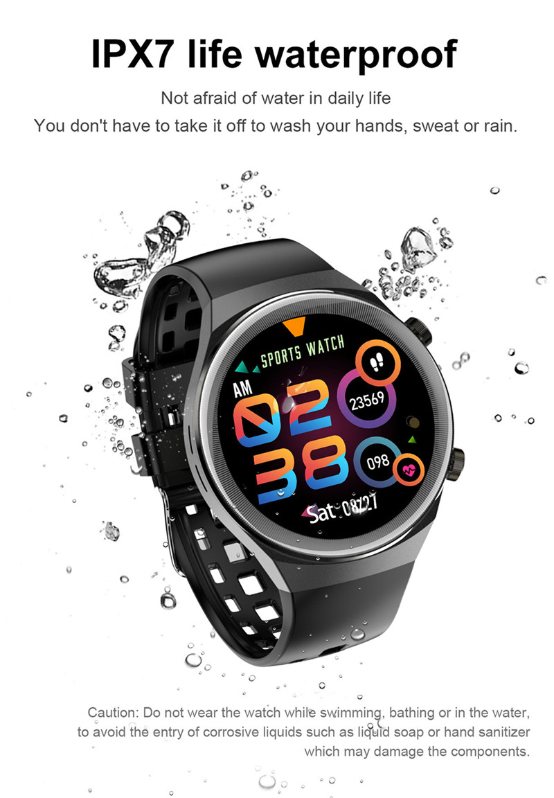 Q8 waterproof ecg heart rate fitness smart watch