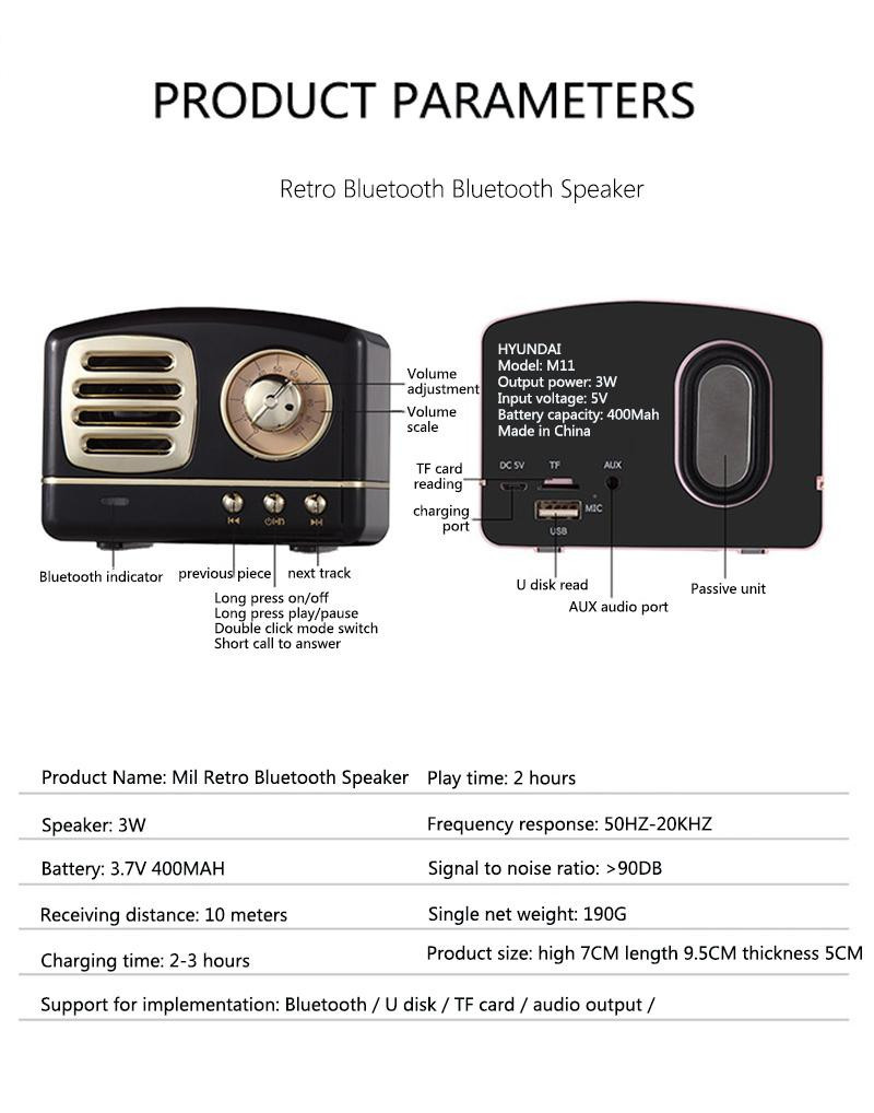 HM11 mini portable bluetooth speakers radio fm