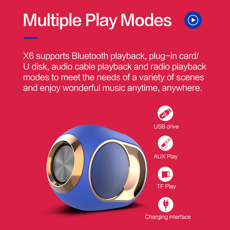 X6 bluetooth 5.0 tws portable wireless speaker X6 bluetooth 5.0 tws portable wireless speaker