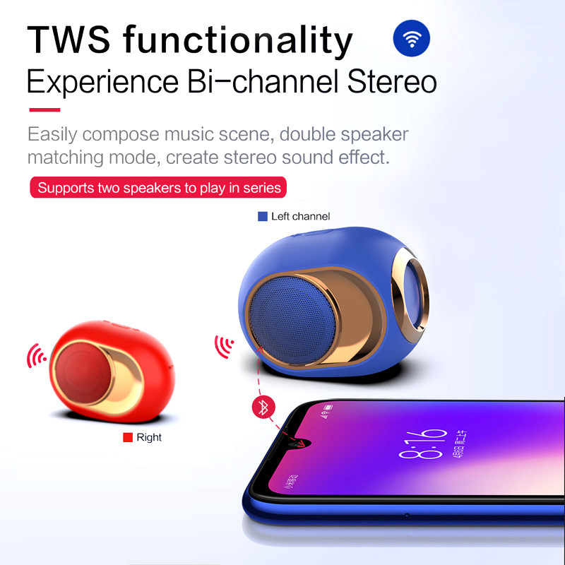 X6 bluetooth 5.0 tws portable wireless speaker