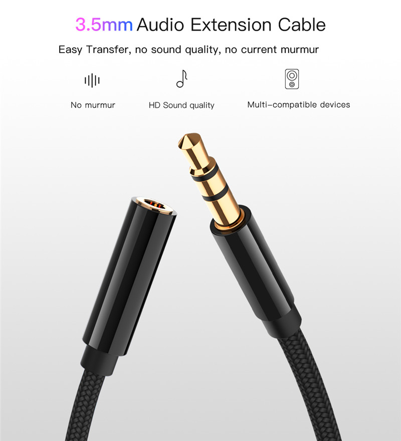 1m aux cable 3.5mm audio extension cable jack