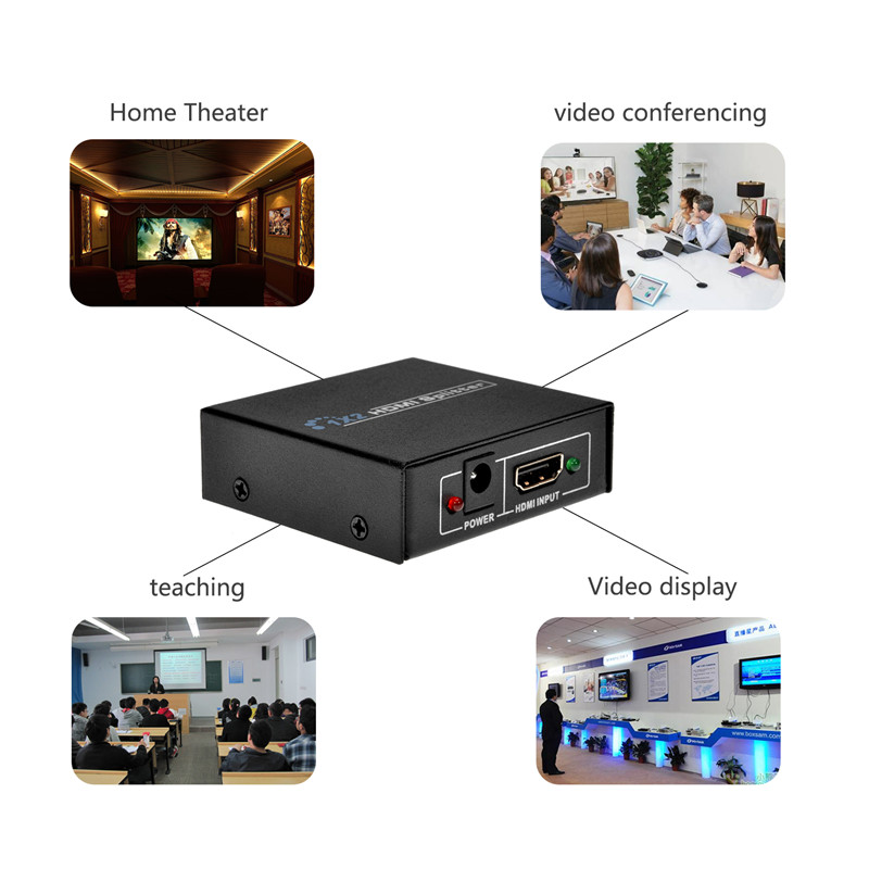 1 in 2 out video box splitter hdmi switcher adapter 