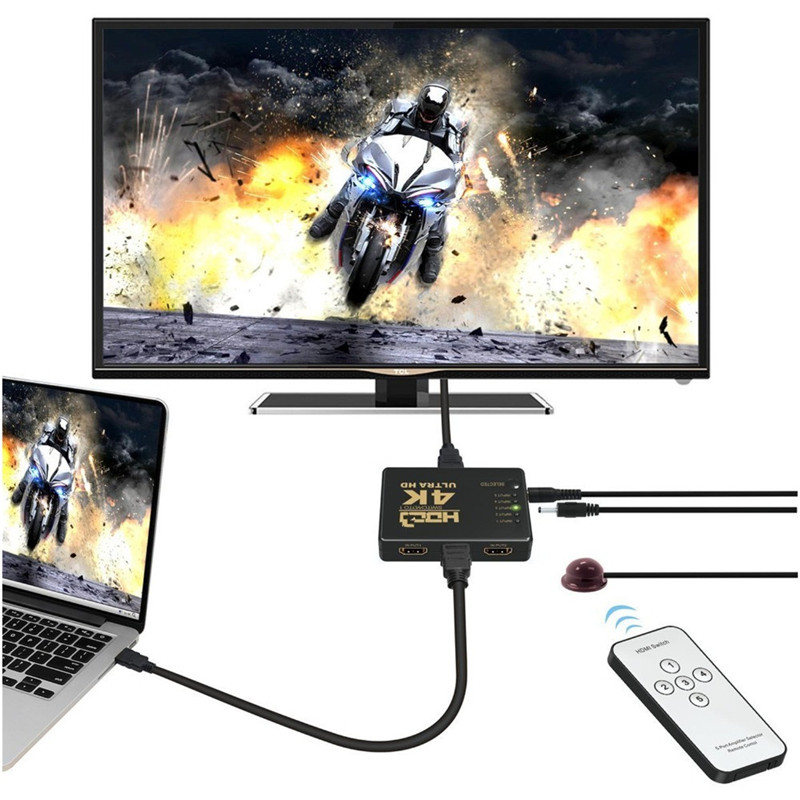 3 In 5 out video splitter box hdmi switcher adapter support 3D 4K