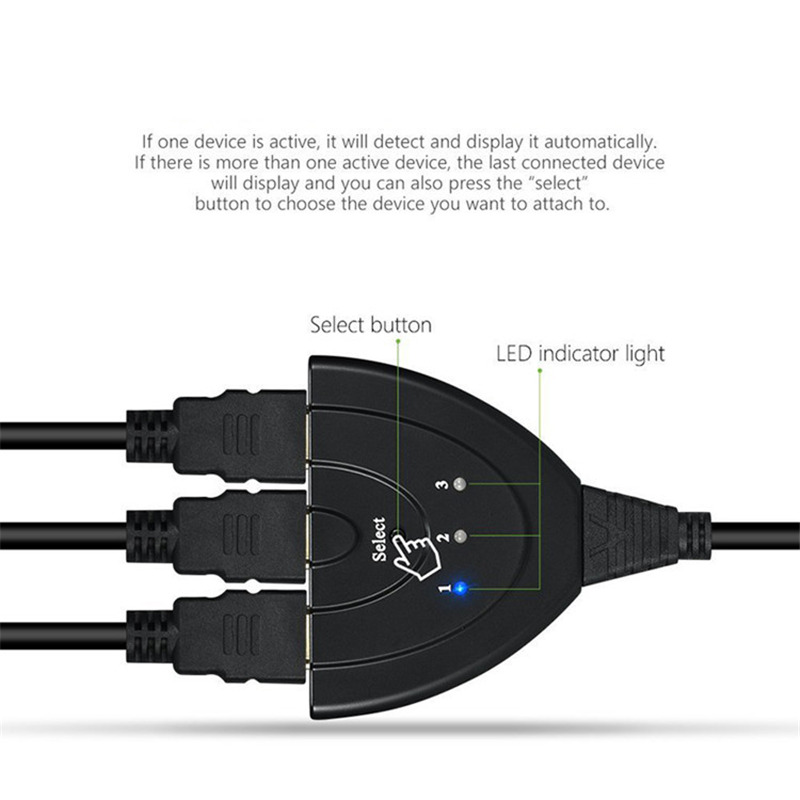 1080p 3 in 1 out port hdmi switcher splitter hub