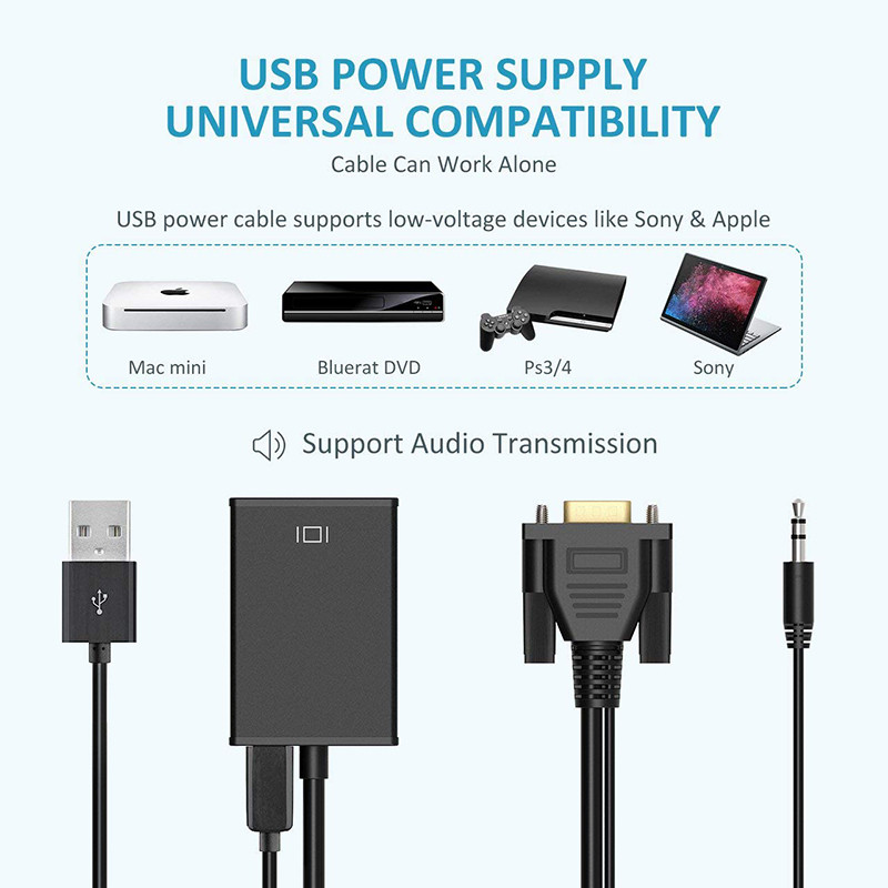 vga to hdmi cable adapter male to female converter